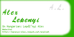alex lepenyi business card